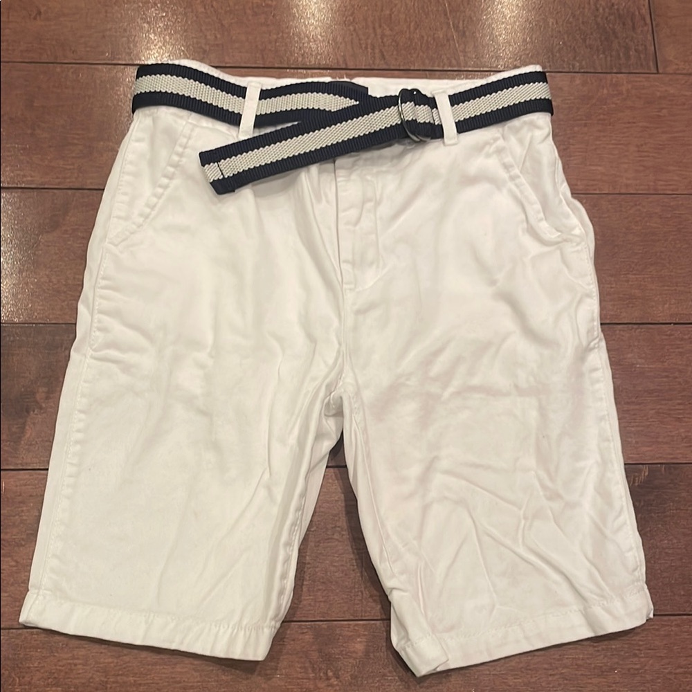 Boy’s White Chino Shorts with Belt